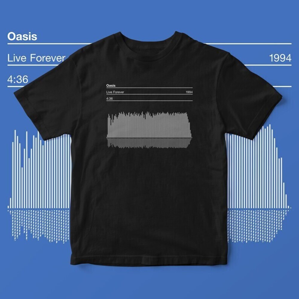 Oasis Live Forever Song Sound Wave T Shirt